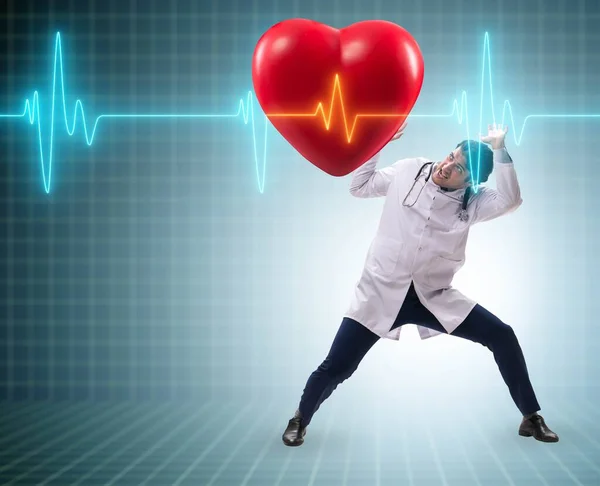 Arts cardioloog ondersteunt cardiogram hartlijn — Stockfoto