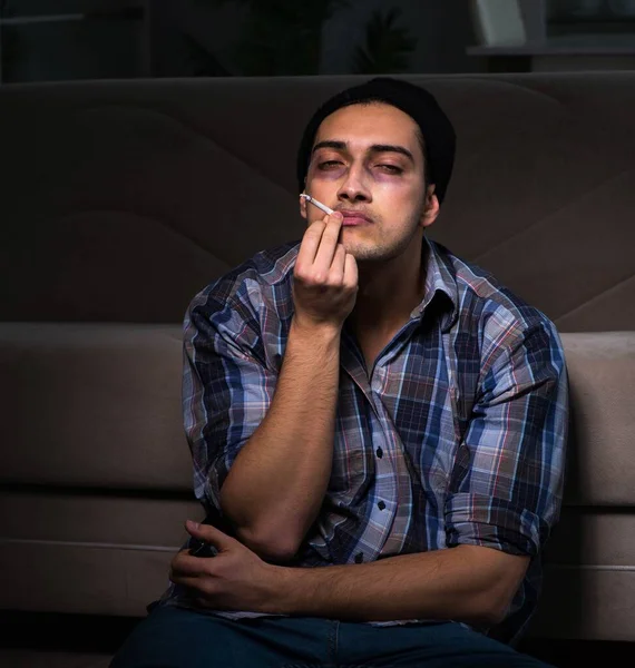 Young man in agony having problems with narcotics — Stock Photo, Image