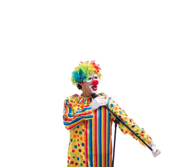 Смішний клоун ізольований на білому тлі — стокове фото