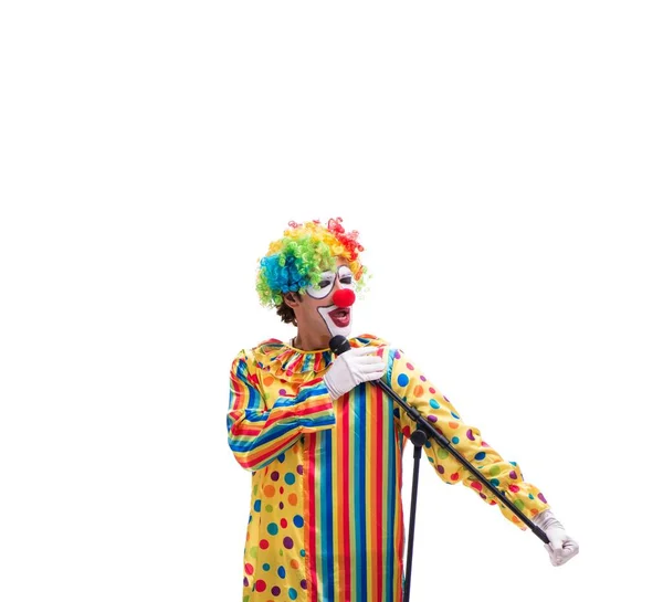 Grappige clown geïsoleerd op witte achtergrond — Stockfoto