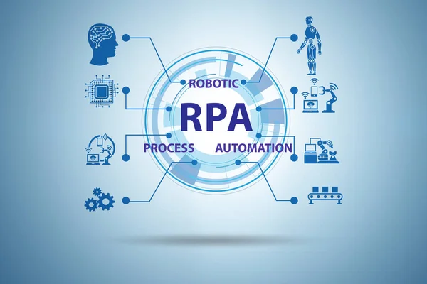 Illustratie van RPA - robot procesautomatisering — Stockfoto