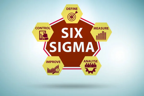 六个sigma示例-精益管理概念 — 图库照片