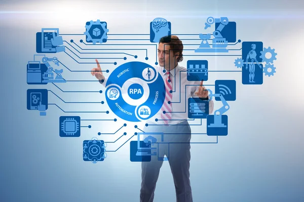 Concepto de RPA - automatización robótica de procesos —  Fotos de Stock