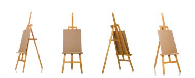 Beyaz arkaplanda Easel izole