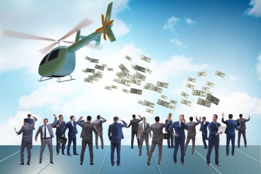 Helikopter para konseptinde iş adamı