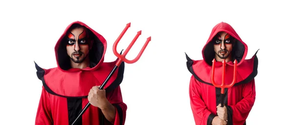 Człowiek diabeł w czerwonym stroju — Zdjęcie stockowe