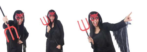 Joven mujer en el concepto de Halloween —  Fotos de Stock