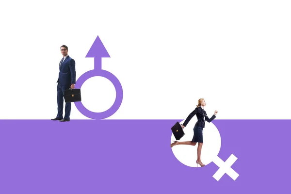 Pojęcie dyskryminacji kobiet ze względu na płeć w miejscu pracy — Zdjęcie stockowe