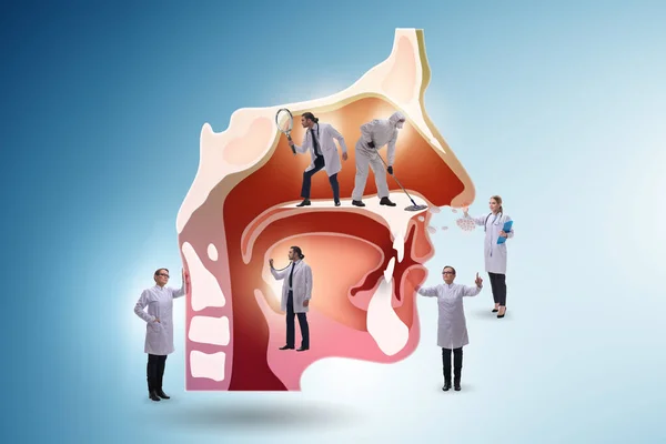 Otolaryngologi koncept med läkare som behandlar patienten — Stockfoto