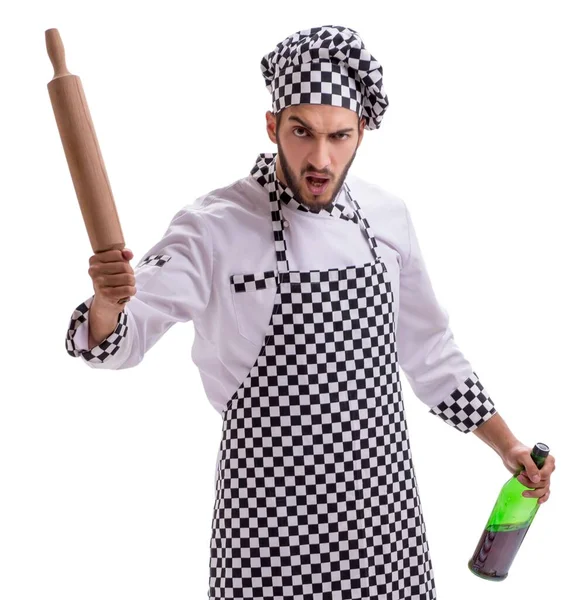 O cozinheiro masculino isolado no fundo branco — Fotografia de Stock