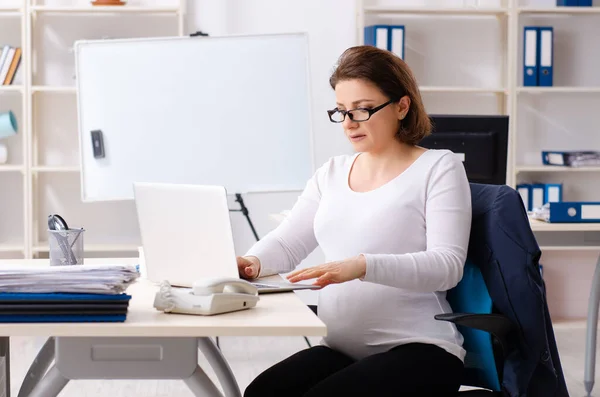 Ervaren vrouwelijke werknemer werkzaam in het kantoor — Stockfoto