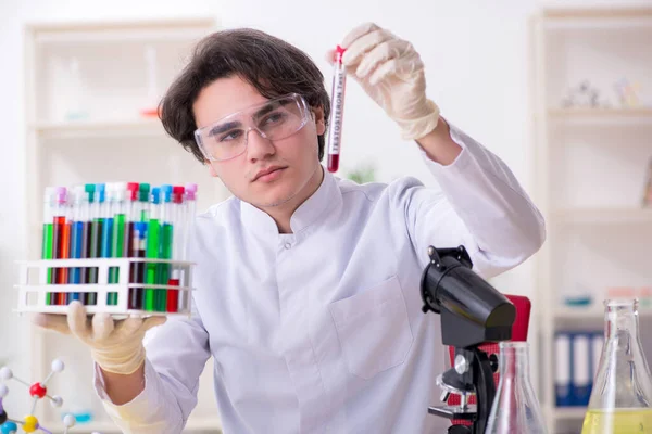 Laboratuvarda çalışan genç bir biyokimyacı. — Stok fotoğraf