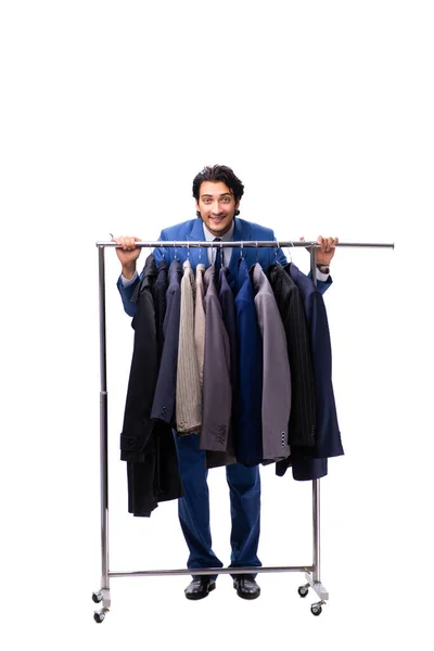 Joven hombre de negocios guapo en concepto de ropa — Foto de Stock