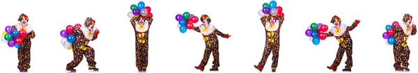 Rolig manlig clown isolerad på vitt — Stockfoto