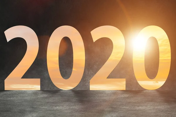 Nouveau concept de l'année 2020 - rendu 3d — Photo