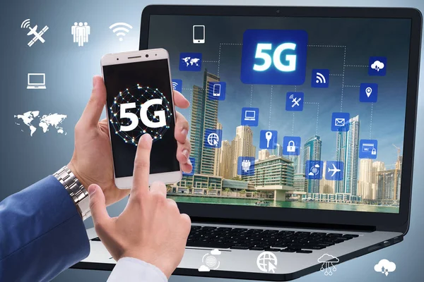 5G-Mobilfunkkonzept - hohe Internetgeschwindigkeit — Stockfoto