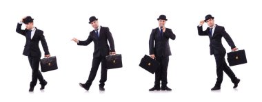 Beyaz tenli komik iş adamı.