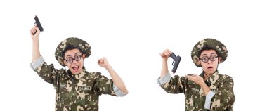 Beyazların arasında izole komik asker