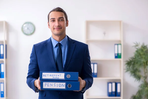 Young male accountant working in the office — Stock Photo, Image