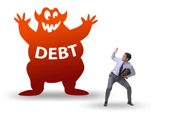 Businessman in debt and loan concept — Stock Photo, Image