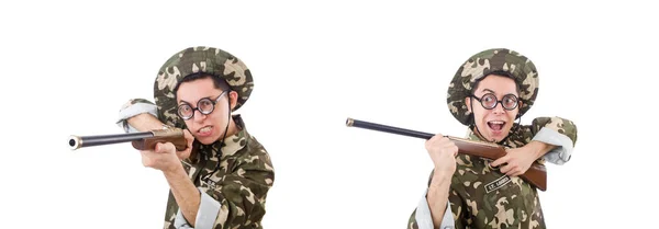 Funny soldier isolated on the white — Stock Photo, Image