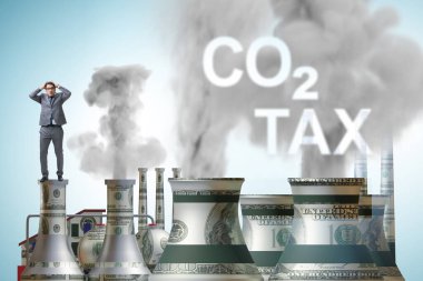 Karbon vergisi konsepti işadamı