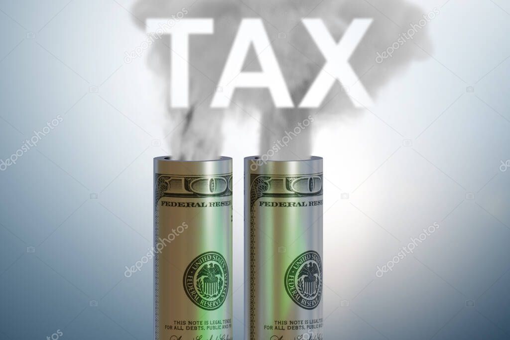 Concept of carbon tax in ecology concept - 3d rendering