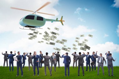 Helikopter para konseptinde iş adamı