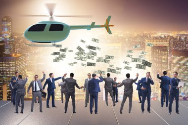 Helikopter para konseptinde iş adamı