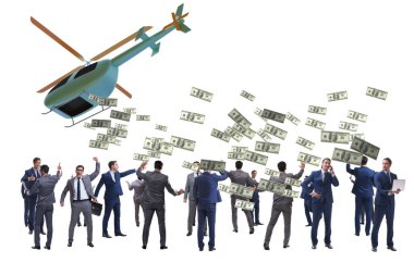 Helikopter para konseptinde iş adamı