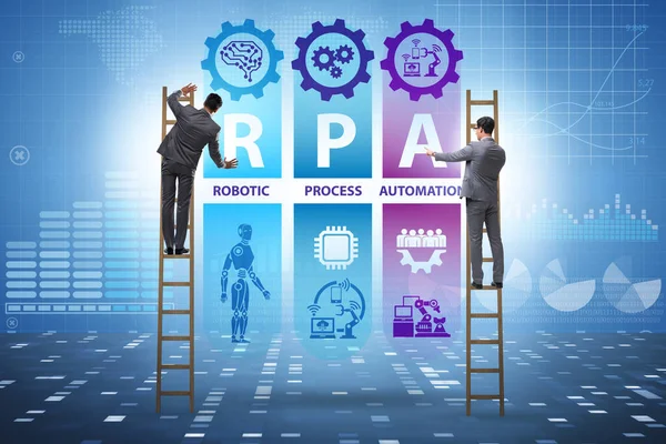 Concepto de RPA - automatización robótica de procesos — Foto de Stock