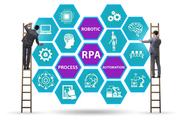 Konzept der RPA - Robotische Prozessautomatisierung — Stockfoto
