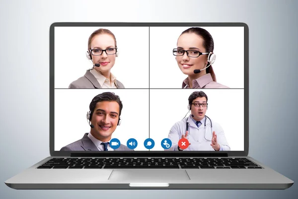 Concepto de colaboración virtual a través de videoconferencia —  Fotos de Stock