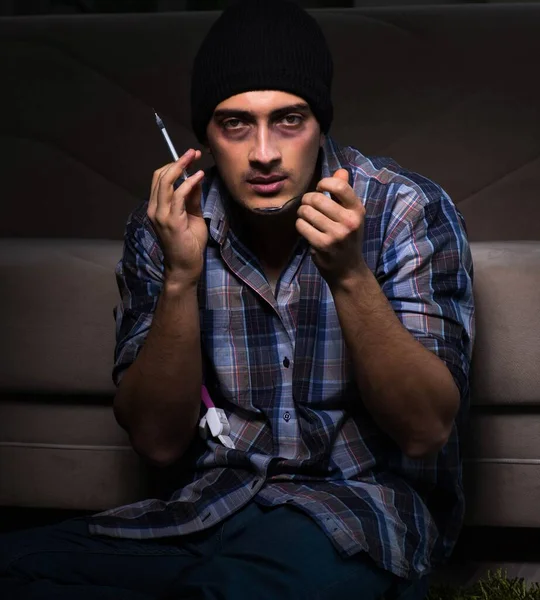 Young man in agony having problems with narcotics — Stock Photo, Image