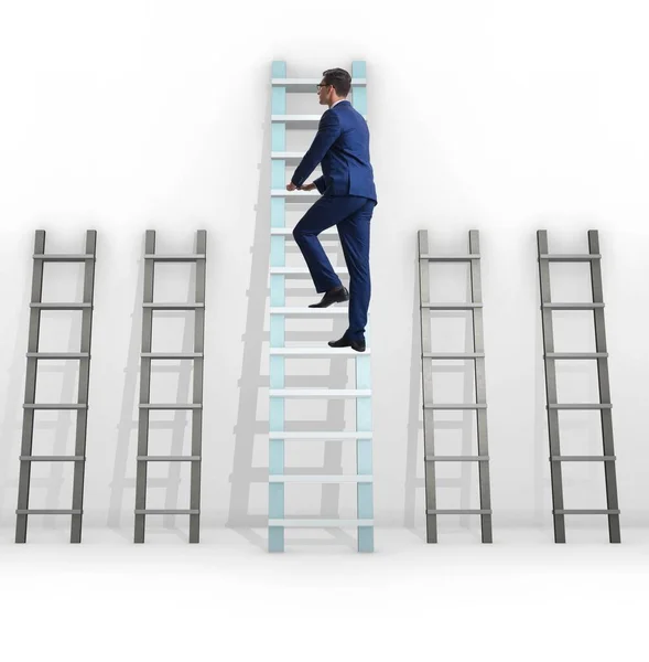 Carrière progressie concept met verschillende ladders — Stockfoto