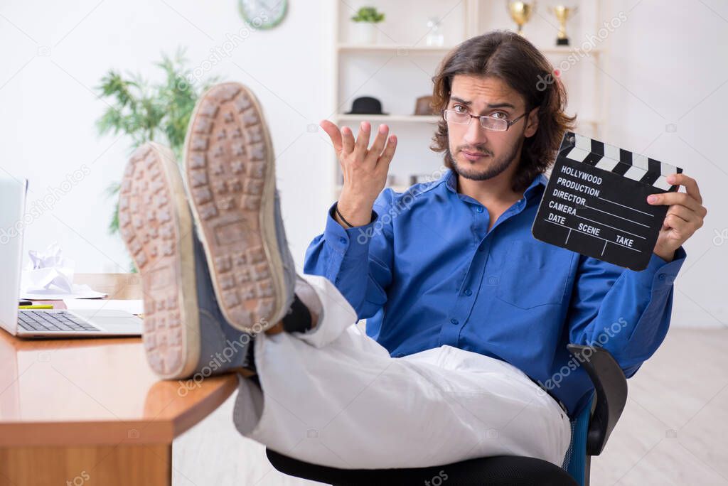 Movie director working in the studio