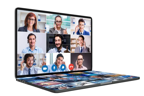 Concept of remote video conferencing during pandemic — Stock Photo, Image