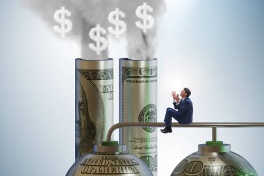 Karbon fiyatlandırma konsepti işadamı