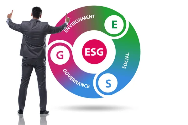 ESG konsepti iş dünyasının çevresel ve sosyal yönetimi olarak — Stok fotoğraf