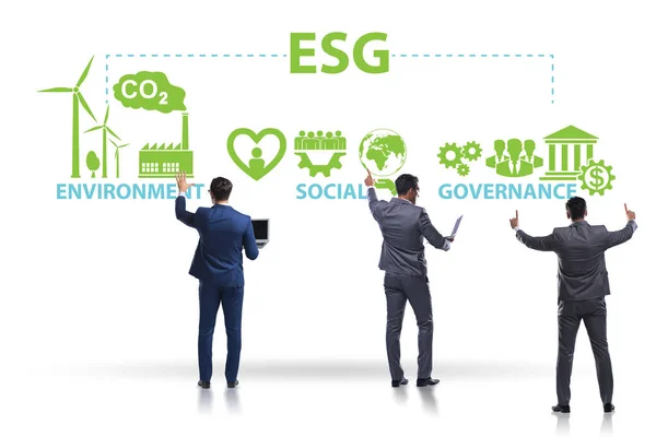 ESG концепція як екологічне та соціальне управління з бізнесом. — стокове фото