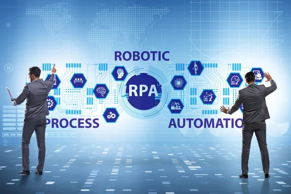 Концепция RPA - автоматизация роботизированных процессов — стоковое фото