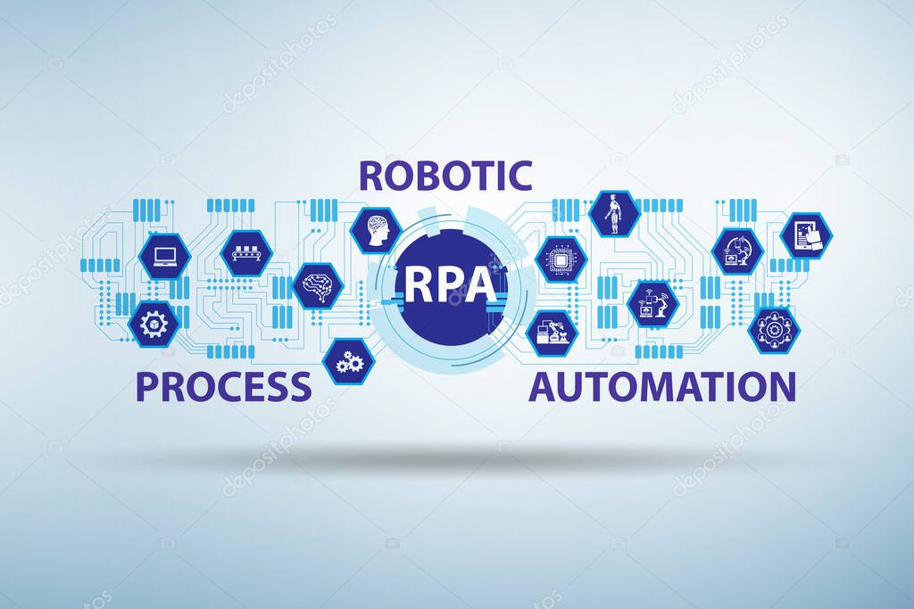Ilustración de RPA - automatización robótica de procesos 2023