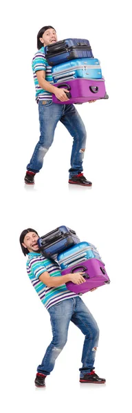 白い荷物で旅行休暇のコンセプト — ストック写真