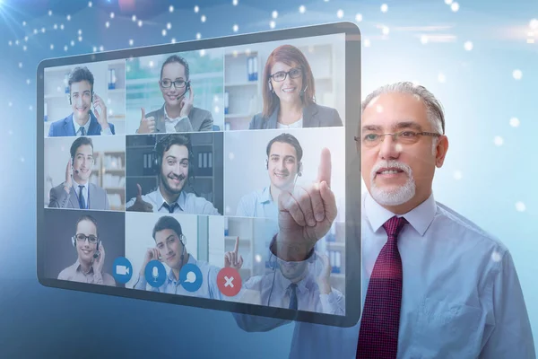 Concept of remote video conferencing during pandemic — Stock Photo, Image