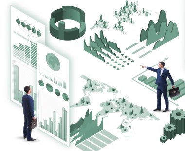 Ticari görselleştirme ve bilgi grafikleri konsepti işadamı