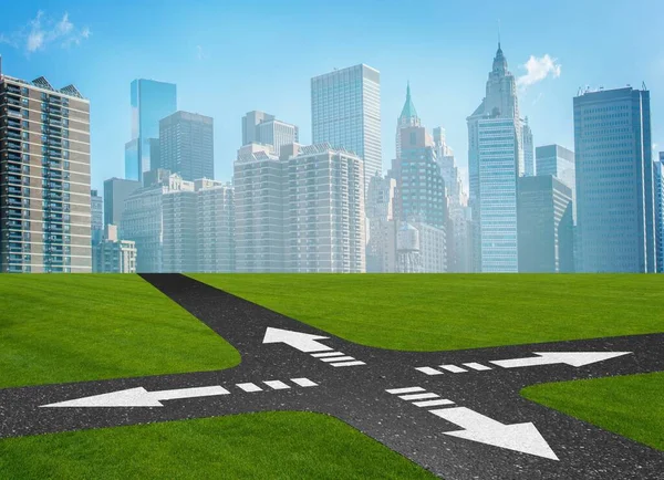 Concept of crossroads in uncertainty concept — Stock Photo, Image