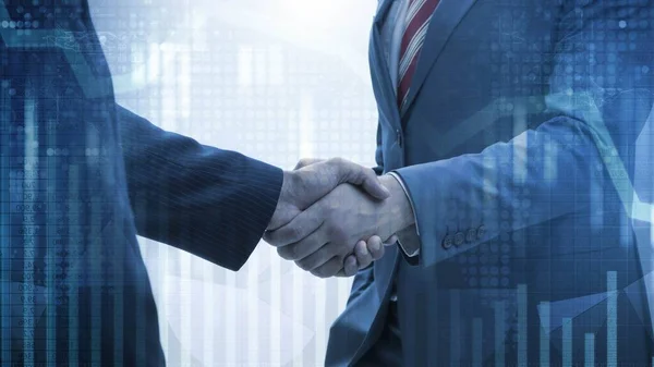 Business concept of cooperation with handshake — Stock Photo, Image