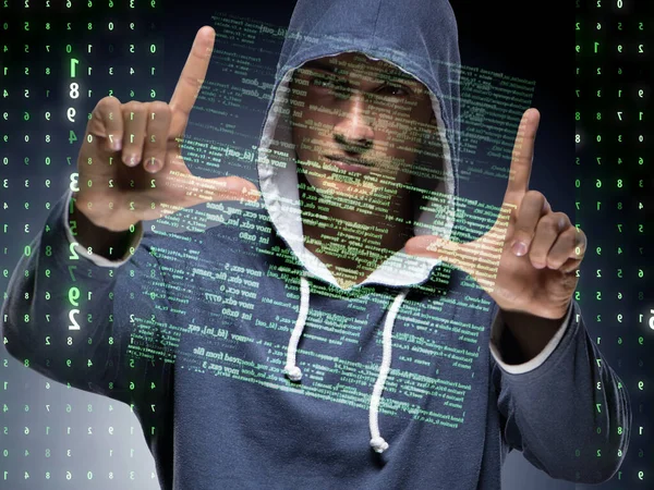 Young hacker in cyber security concept — Stock Photo, Image