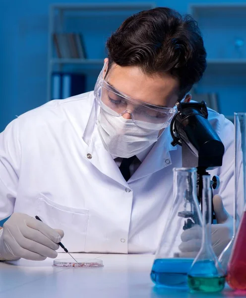 Chemistry assistant working in the chemical lab — Stock Photo, Image