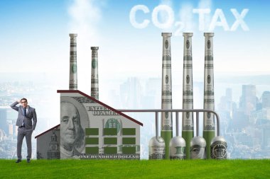Karbon vergisi konsepti işadamı